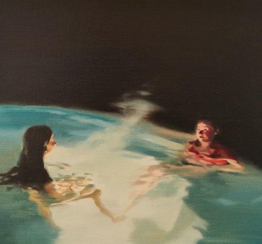 <br>© The Night Bath # I, óleo sobre tela, 30x30cm, 2021