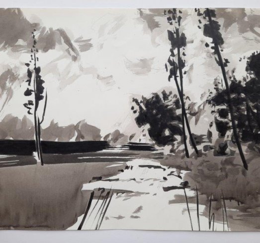 <br>© Paula Rito | arborescemos | Tinta da china sobre papel - 24 x 32 cm 