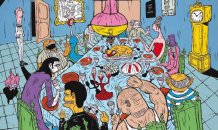 “Jantar Intemporal”, 2012<br>acrílico sobre tela 190 x 230 cm