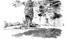 Charles Chauderlot <br>Capela de S. Jerónimo , 2013 - Tinta ad China sobre papel Arches - 56 x 76 cm © 