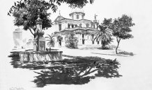 Charles Chauderlot<br>Igreja da Memória, 2013 - Tinta da China sobre papel - 56 x 76 cm © 