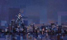 Lai Sut Weng<br>© The City Changes #2 - Oleo sobre tela - 30 x 30 cm 