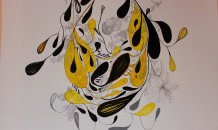 <br>© Angela Sanchez - Sem Titulo II , 2016 - Técnica mista sobre papel - 70 x 100 cm 