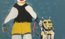 <br>© Tchalé Figueira - O que é que se passa ali ? , 2017 - Acrílico sobre papel colado em tela  