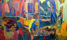<br>© Nicoleta Sandulescu
Sem Titulo # 9 , 2017
Acrílico sobre tela
100 x 190  cm  
