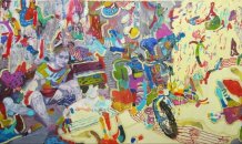 <br>© Nicoleta Sandulescu
Sem Titulo # 5 , 2018
Acrílico e esmalte sintético sobre tela
 115  190 cm 

