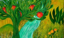 <br>© Eugénia Reigadas
Árvores e Frutos, 2021 
Óleo sobre tela 
80 x 100 cm  
